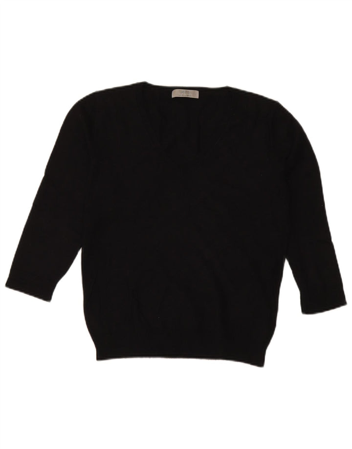 Marks & Spencer Damen-Pullover mit 3/4-Ärmeln und V-Ausschnitt, Gr. 12, mittelschwarz