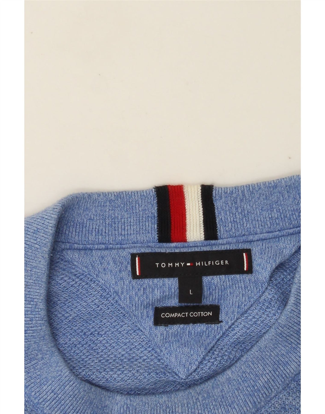 TOMMY HILFIGER Herren-Pullover mit Rundhalsausschnitt, groß, blaue Baumwolle