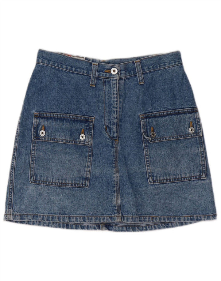 AMERICAN LEGEND Damen Jeansrock IT 42 Medium W28 Blaue Baumwolle