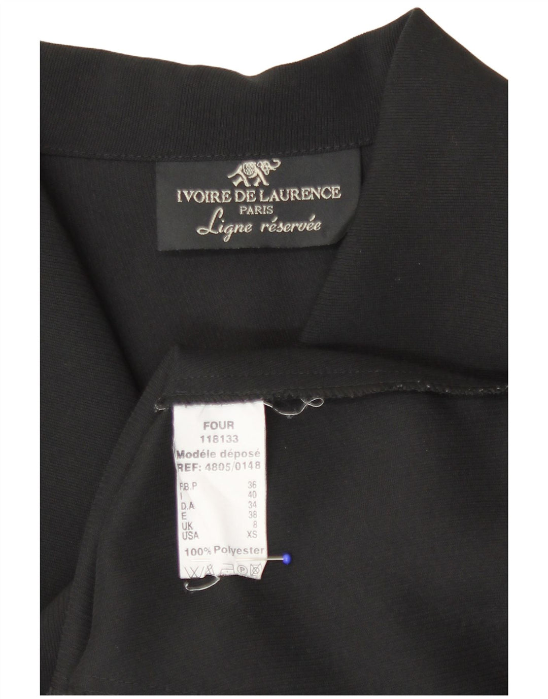 Ivoire de Laurence Damen Hemdbluse UK 8 Small Schwarz Polyester
