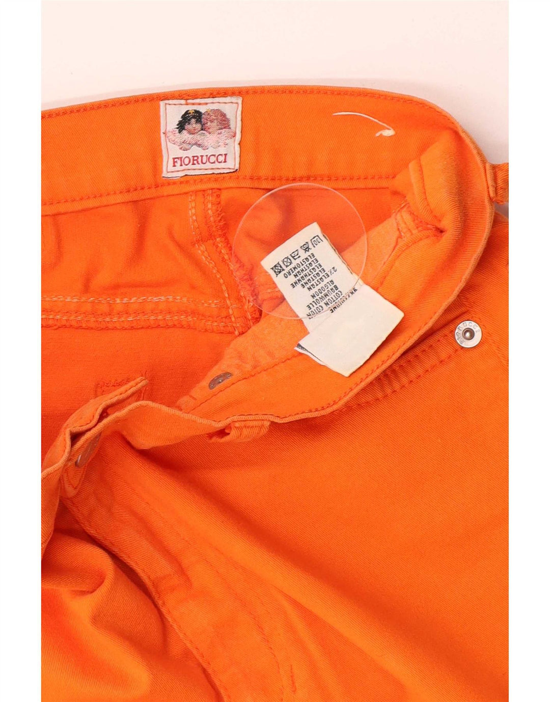 Fiorucci Damen Slim Jeans W28 L30 Orange Baumwolle