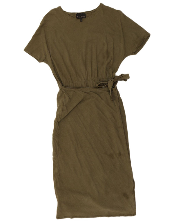 Phase Eight Damen T-Shirt-Kleid UK 12 Medium Khaki Baumwolle