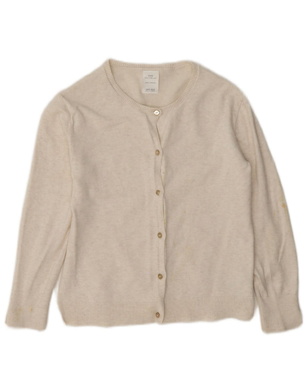 Strickjacke für Mädchen von Zara, 7–8 Jahre, aus weißer Baumwolle