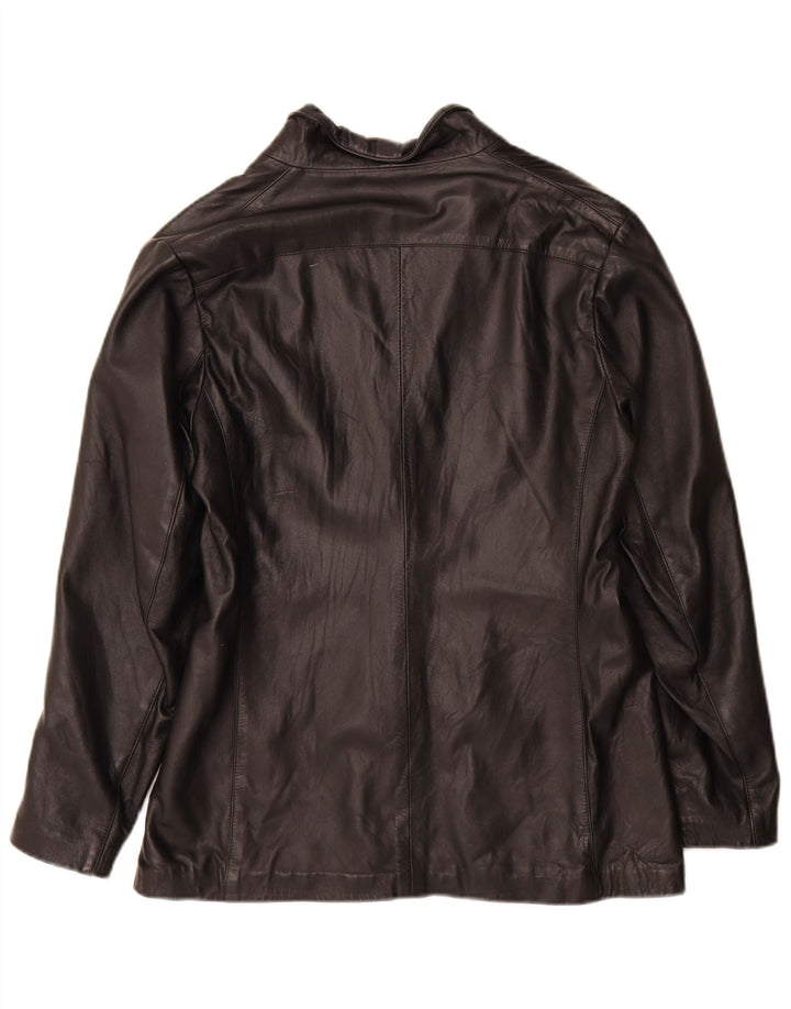 Vintage Damen Lederjacke IT 48 XL Schwarz