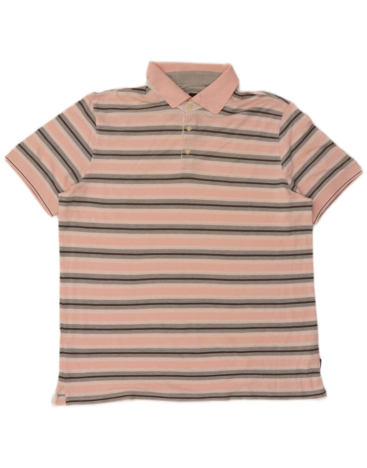 Hugo Boss Herren Poloshirt 2XL Rosa gestreift