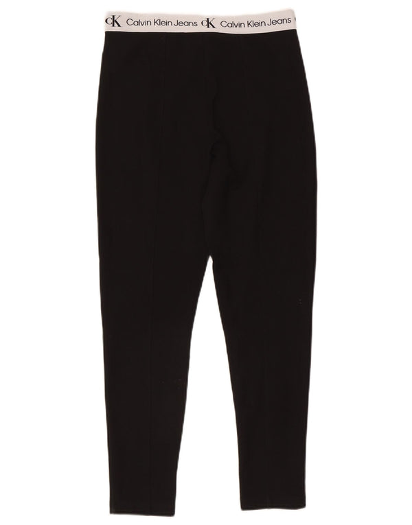 Calvin Klein Damen Graphic Leggings UK 10 Small Schwarz Colourblock