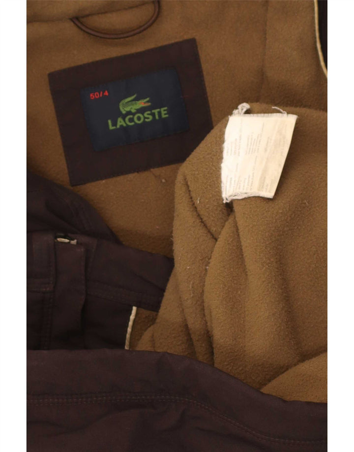 Lacoste Herren-Windjacke, Größe 4, mittelbraunes Polyamid