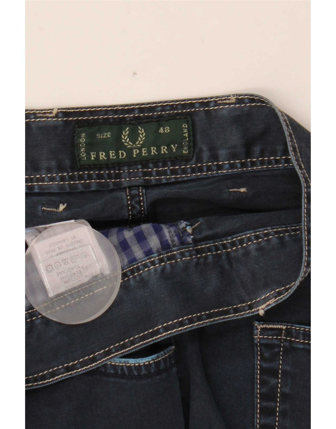 Fred Perry Herren Slim Jeans IT 48 Mittel W33 L30 Marineblau Baumwolle