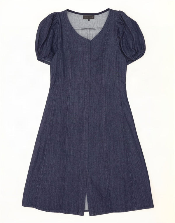 Zara Damen Jeanskleid UK 10 Small Marineblaue Baumwolle