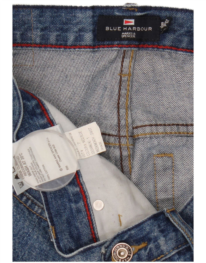 Marks & Spencer Herren Blue Harbor Straight Jeans W32 L29 Blaue Baumwolle