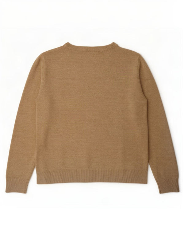 Marks & Spencer Damen-Pullover mit U-Boot-Ausschnitt, UK 16, Größe L, Beige, Acryl