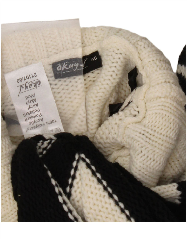 OKAY Rollkragenpullover für Damen, EU 40, mittelschwarz gestreift
