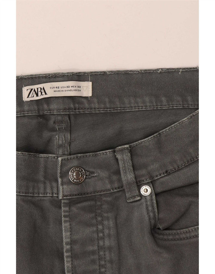 Zara Damen Slim Jeans EU 42 Large W32 L30 Grau