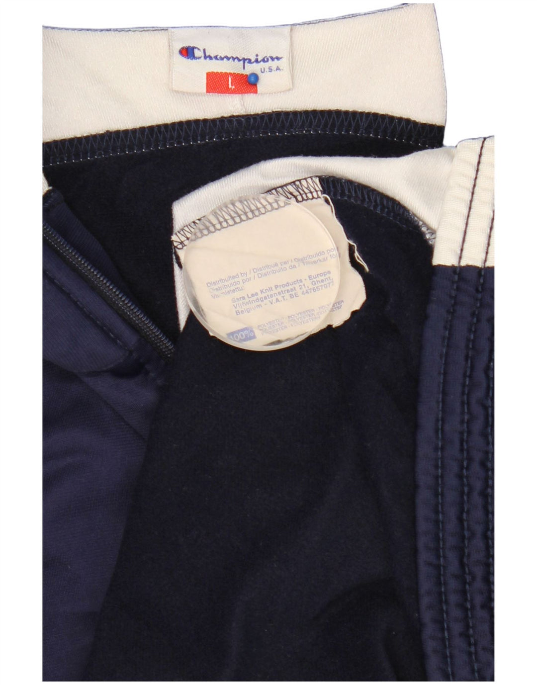 Champion Herren-Trainingsanzugoberteil mit Grafik, groß, Marineblau, Farbblock