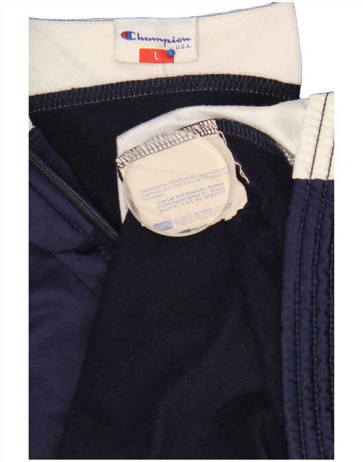 Champion Herren-Trainingsanzugoberteil mit Grafik, groß, Marineblau, Farbblock