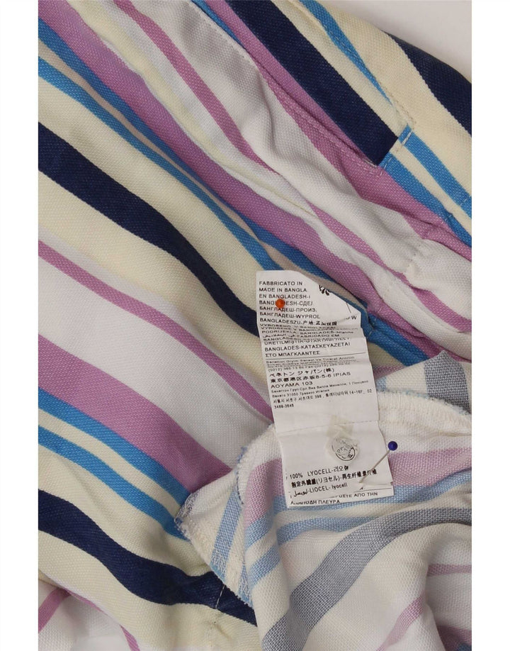 Benetton Damen-Hose mit kurzen Ärmeln, Größe M, W30, L26, mehrfarbig gestreift