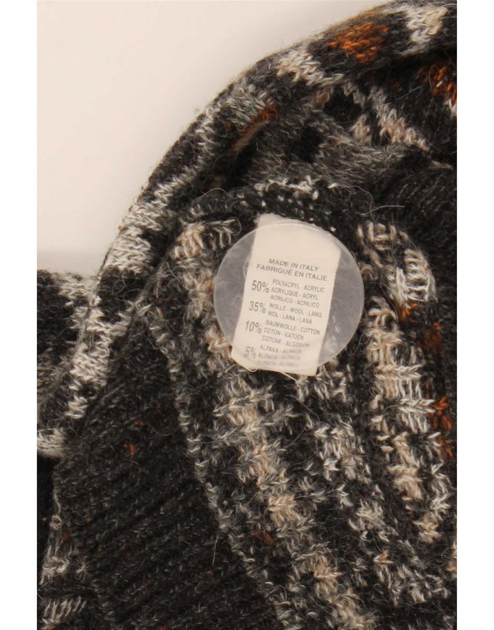 Vintage Herren-Pullover mit Rundhalsausschnitt, mittelgroß, mehrfarbig, Fair Isle