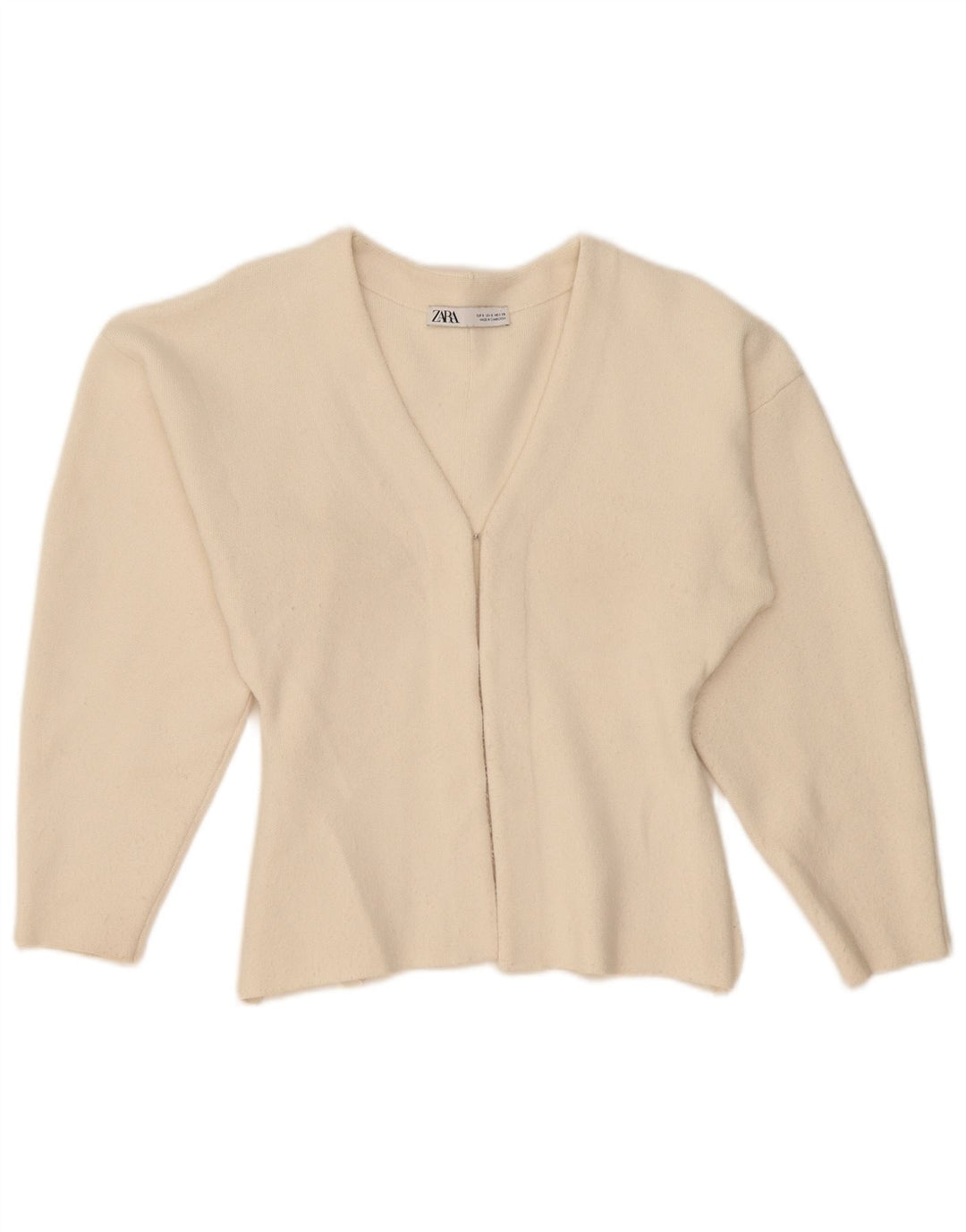 Zara Damen-Cardigan-Pullover UK 10 Small Beige Viskose