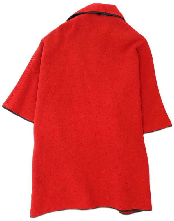 DAVID BARRY Damen Cape-Mantel, Einheitsgröße, rote Wolle