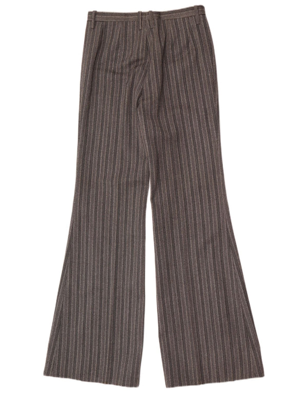 Vintage Herren Flare Freizeithose W28 L34 Grau gestreift