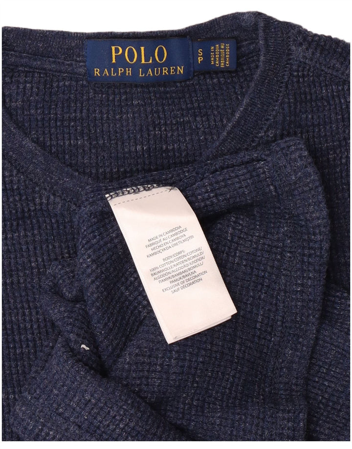 Polo Ralph Lauren Herren-Oberteil, langärmelig, klein, marineblau, Baumwolle