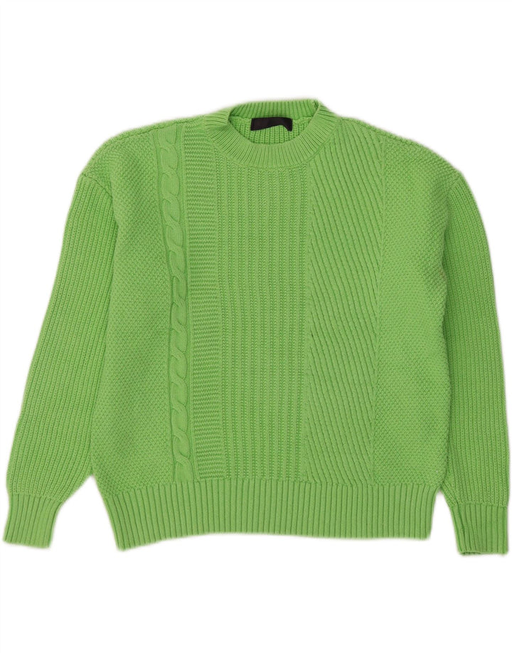 Marks & Spencer Damen Crop Crew Neck Pullover Pullover UK 14 Mittelgrün