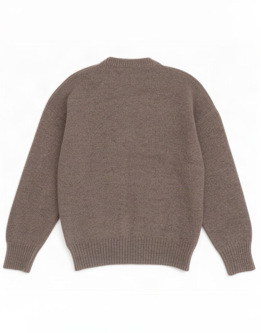 Vintage Herren-Pullover mit Rundhalsausschnitt, Mittelgrau, Colourblock-Schurwolle