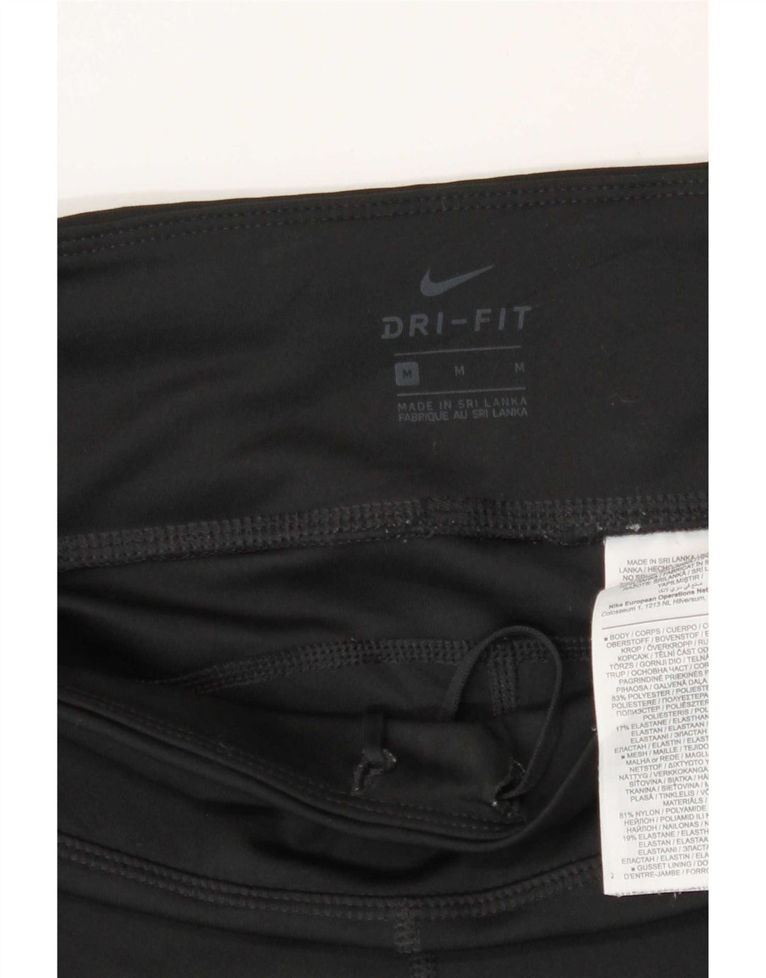 Nike Damen Dri Fit Crop Leggings UK 12 Medium Schwarz Polyester