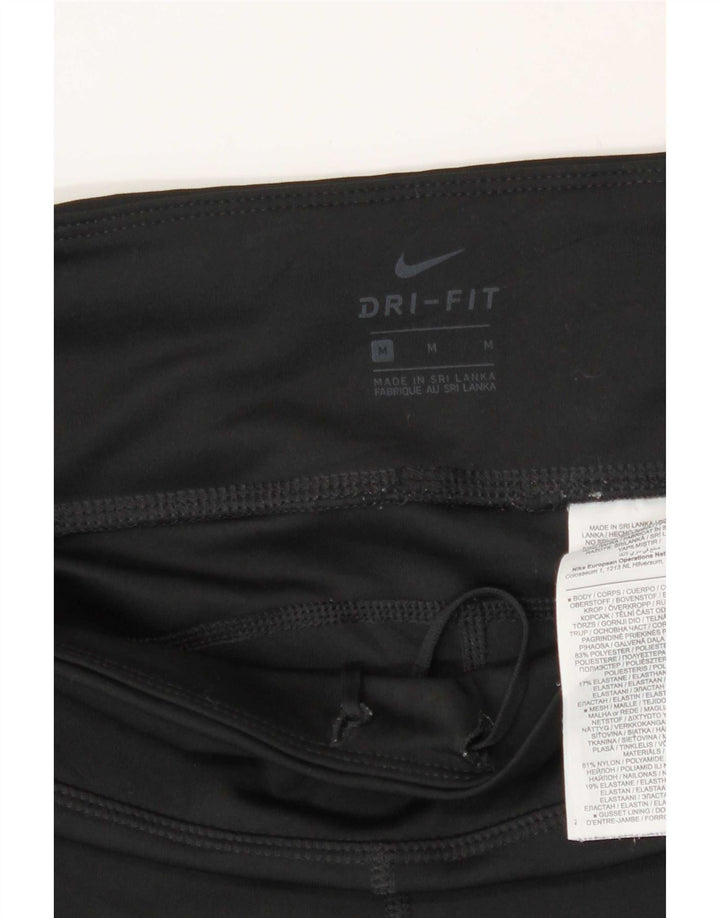 Nike Damen Dri Fit Crop Leggings UK 12 Medium Schwarz Polyester