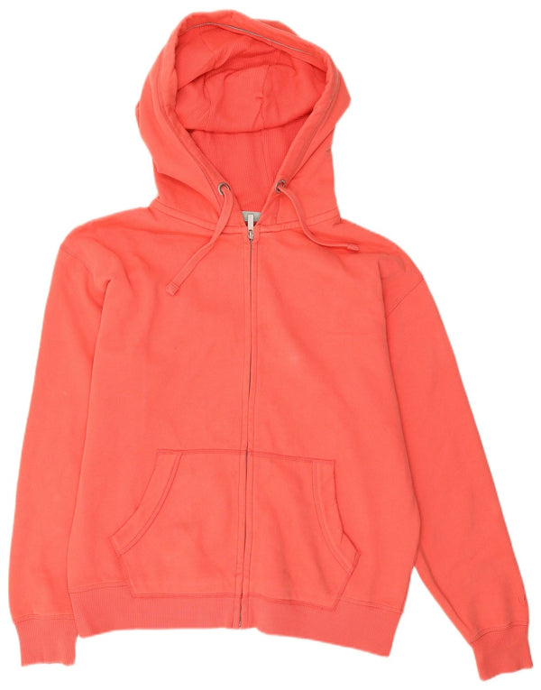 Fat Face Womens Loose Fit Zip Hoodie Sweater UK 14 Mittelrosa Baumwolle