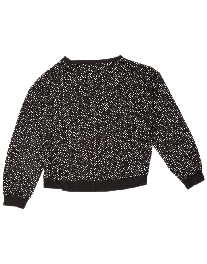 Oasis Crop-Oversize-Sweatshirt für Damen, Gr. 10, Größe S, Schwarz, gepunktet