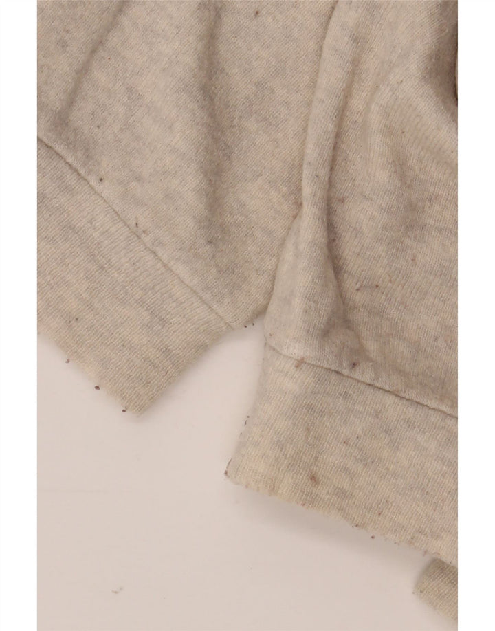 Lacoste Herren-Pullover mit Knopfkragen, Größe 5, große beige gesprenkelte Wolle