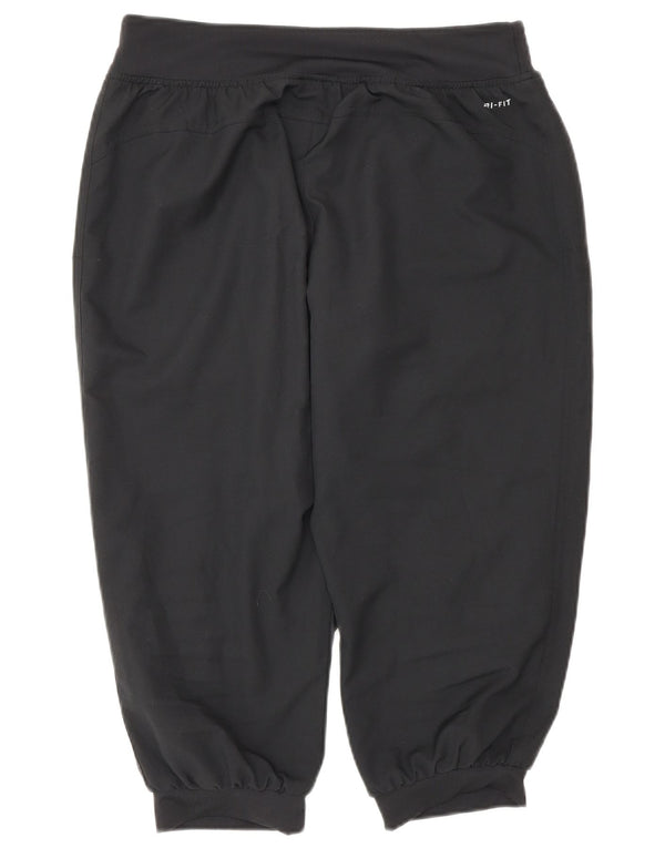 Nike Damen Dri Fit Capri Trainingshose Jogger UK 14 Medium Schwarz