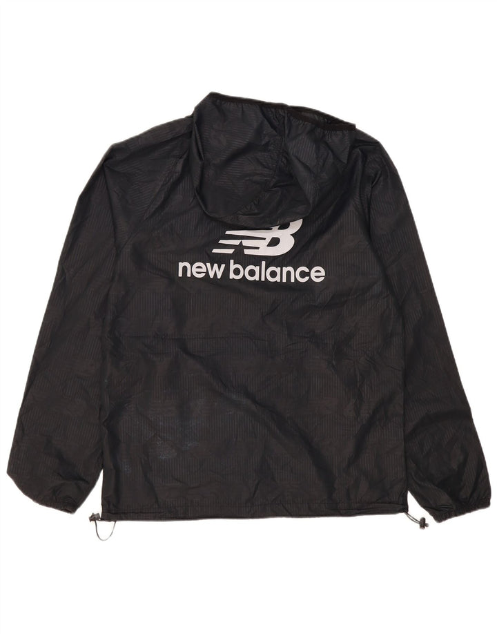 New Balance Herren Graphic Hooded Rain Jacket UK 36 Small Schwarz Polyester
