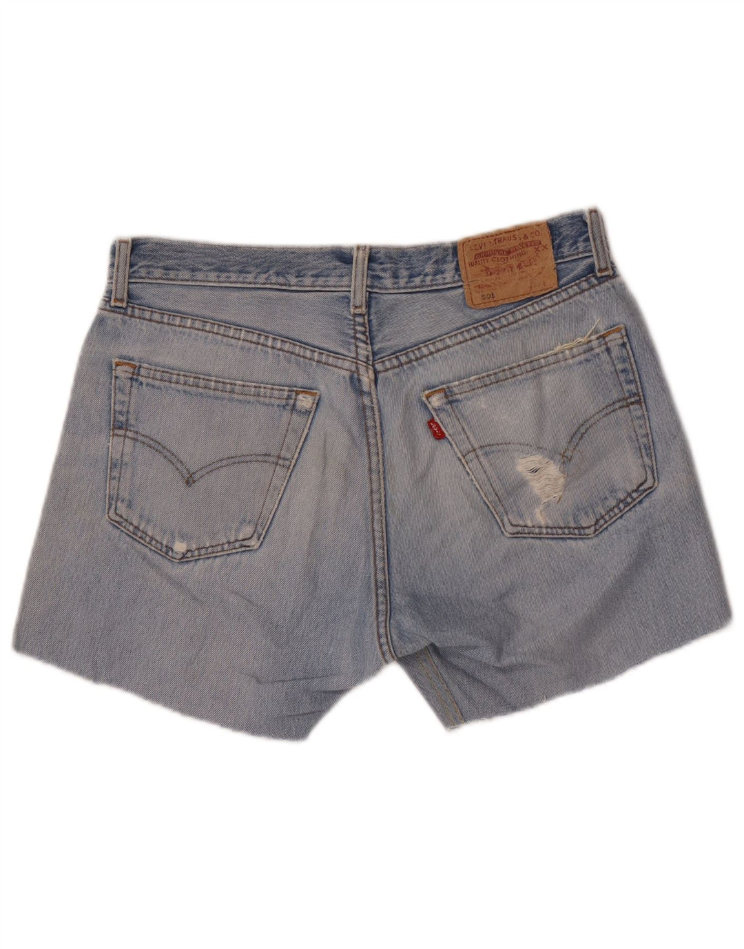 Levi's Damen 501 Distressed Denim Shorts W33 Mittelblau