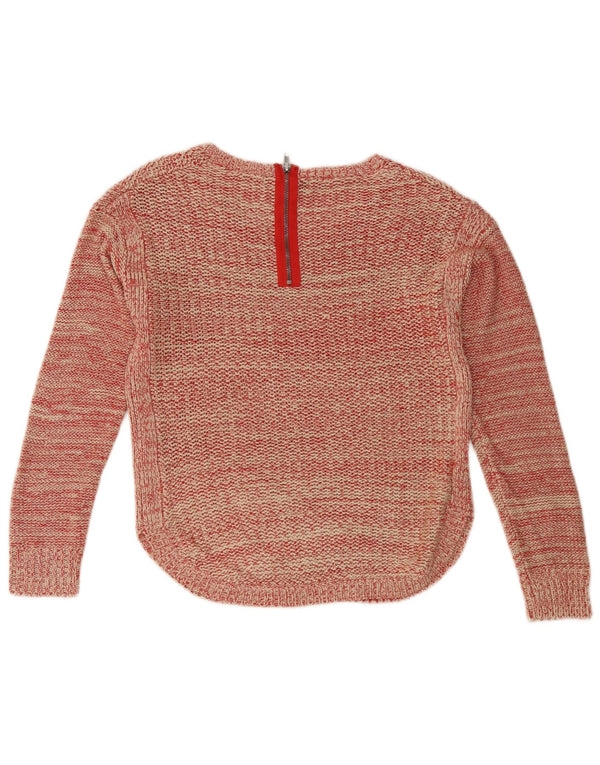 Marks & Spencer Damen-Pullover mit V-Ausschnitt, Gr. 10, Größe S, rot gefleckt