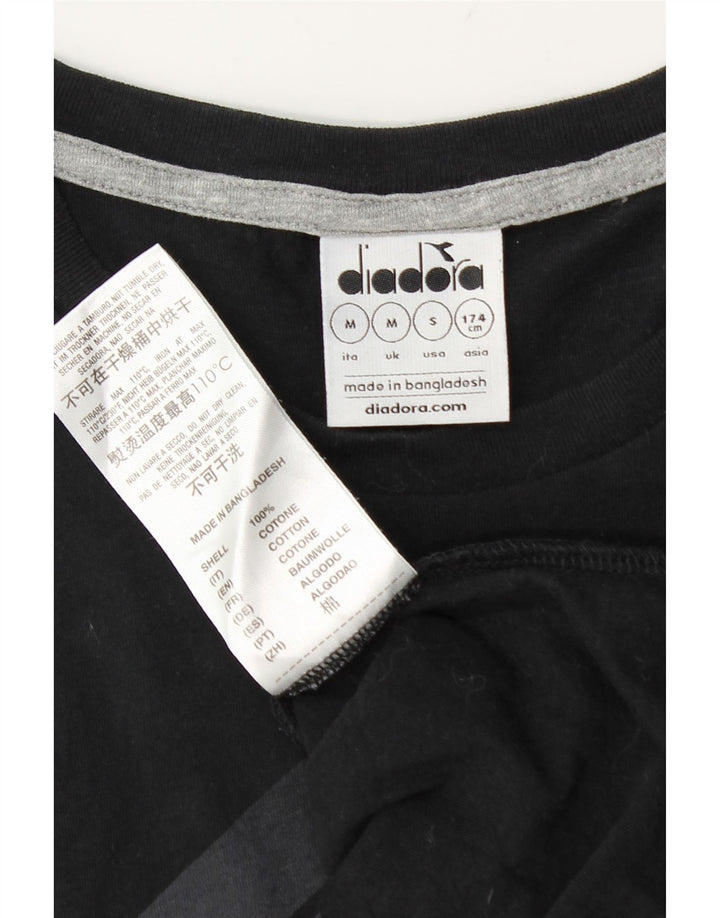 Diadora Herren Grafik-T-Shirt-Oberteil aus mittelschwarzer Baumwolle