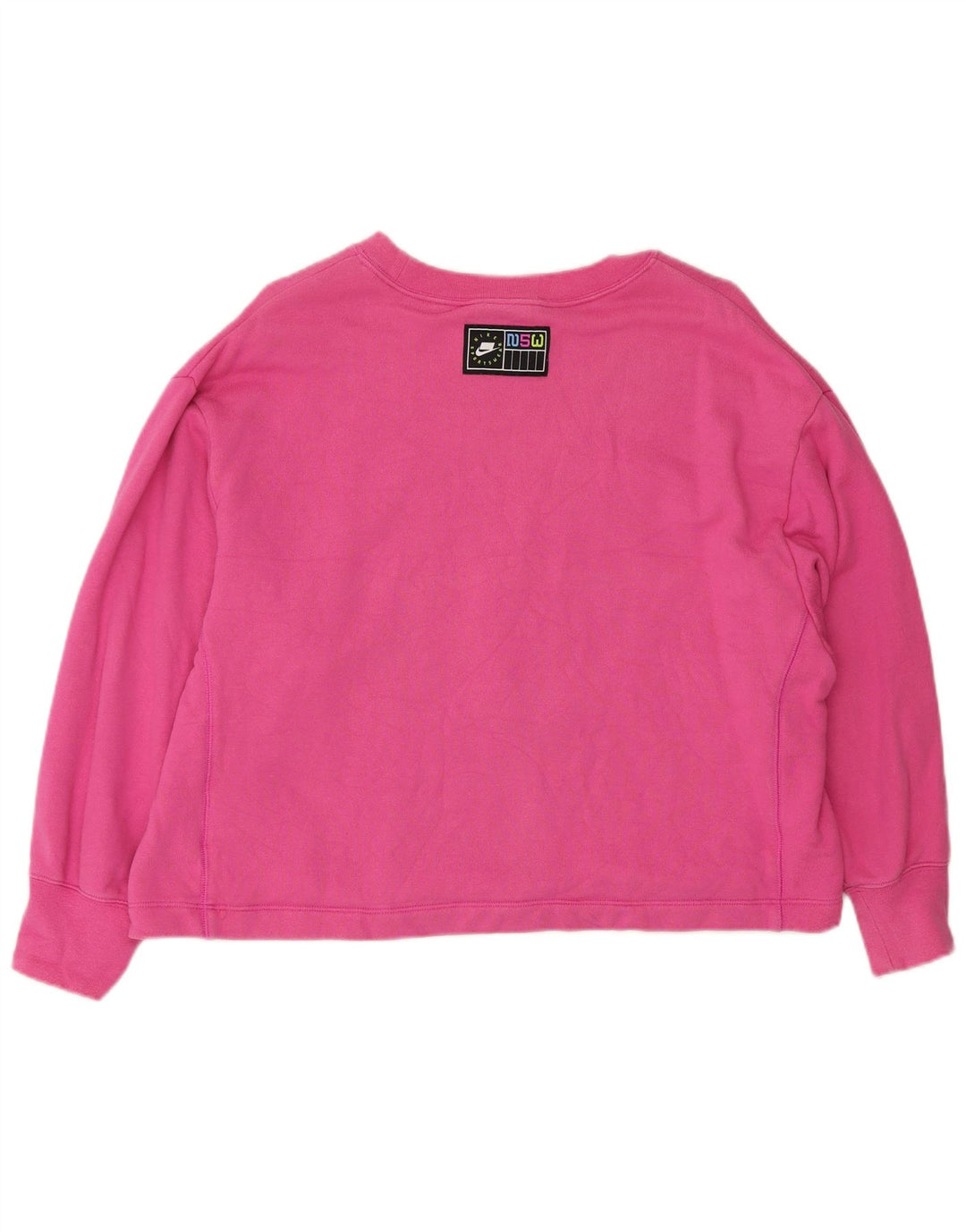 Nike Womens Graphic Oversized Sweatshirt Pullover UK 10 Small Rosa Baumwolle