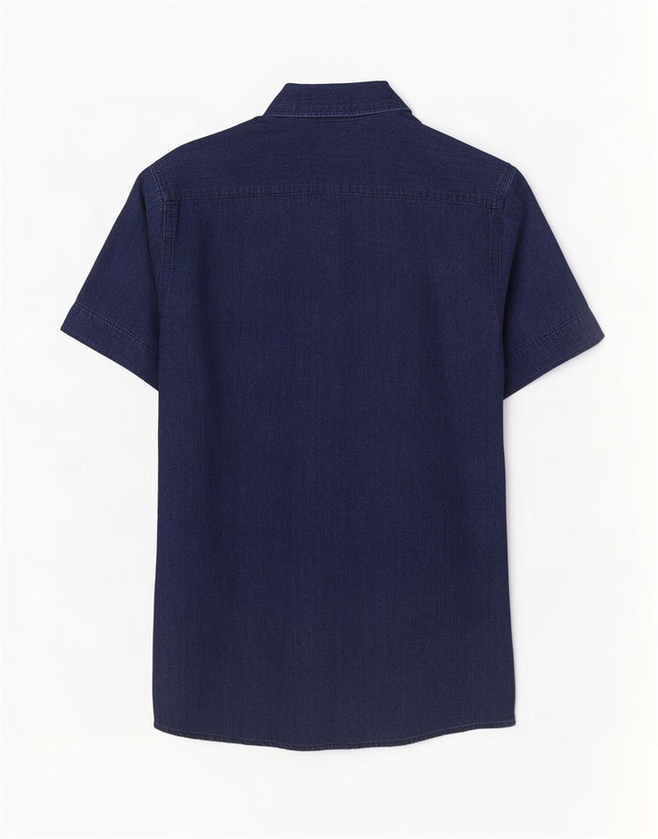 G-Star Herren-Kurzarmhemd aus Baumwolle in mittlerem Marineblau