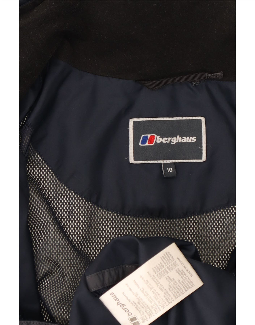 Berghaus Damen-Regenjacke mit Kapuze, übergroß, UK 10, Größe S, marineblaues Nylon