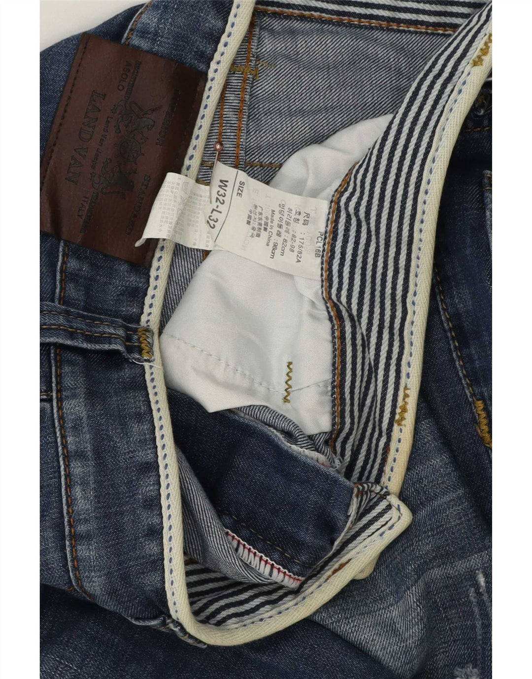 Vintage Herren Distressed Denim Shorts W32 Mittelblaue Baumwolle