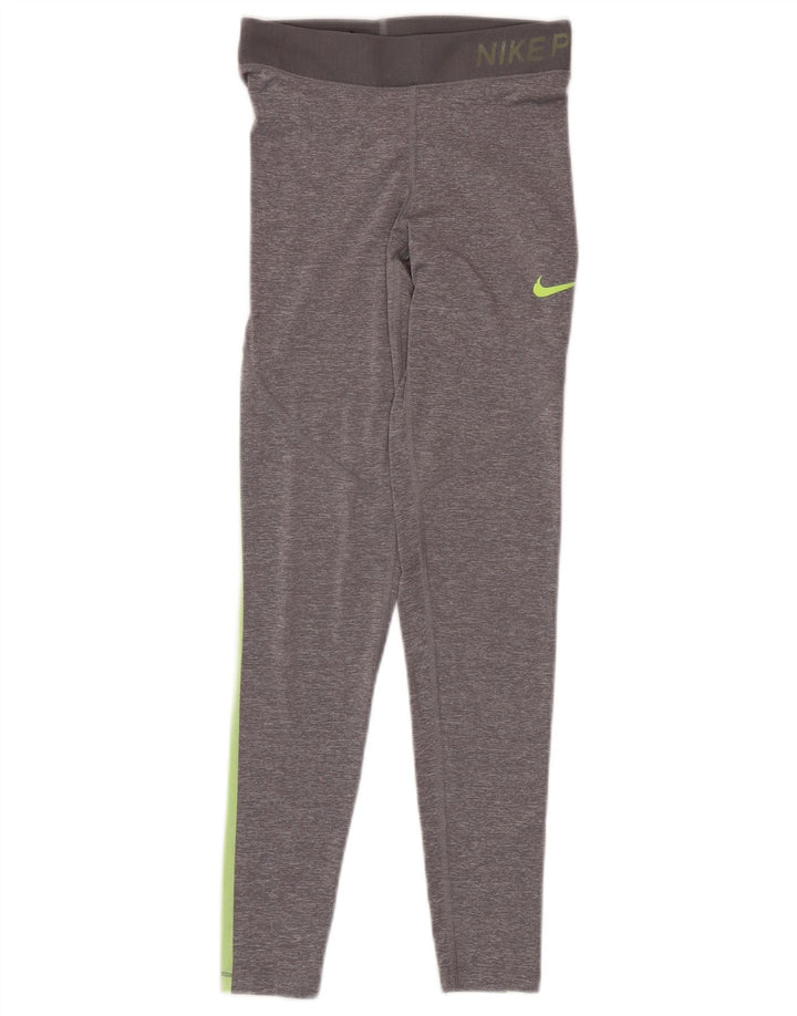 NIKE Damen Graphic Leggings UK 6 XS Grau