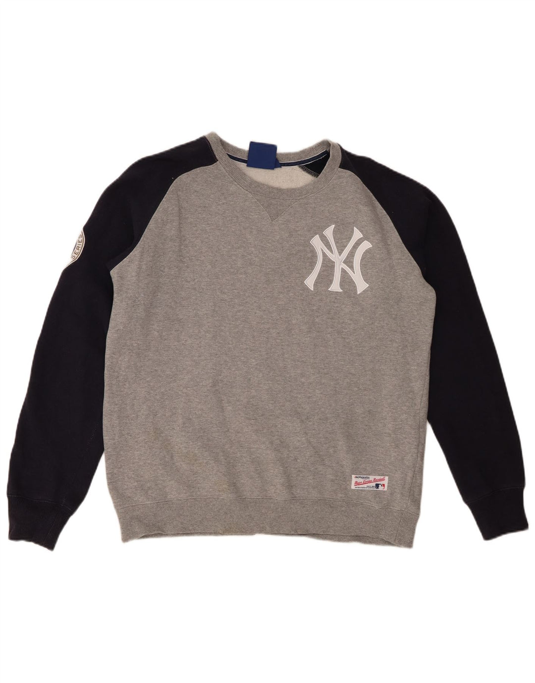 MAJESTIC Damen New York Yankees Sweatshirt Pullover UK 16 Large Grau
