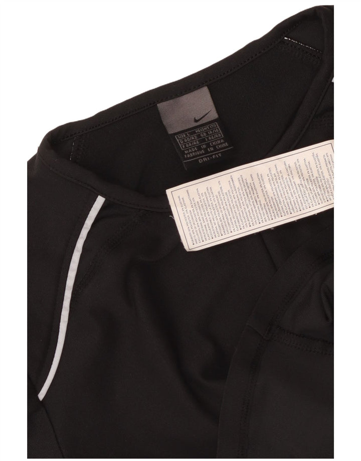 NIKE Damen Dri Fit T-Shirt mit Reißverschluss, UK 14/16, Größe L, Schwarz, Polyester