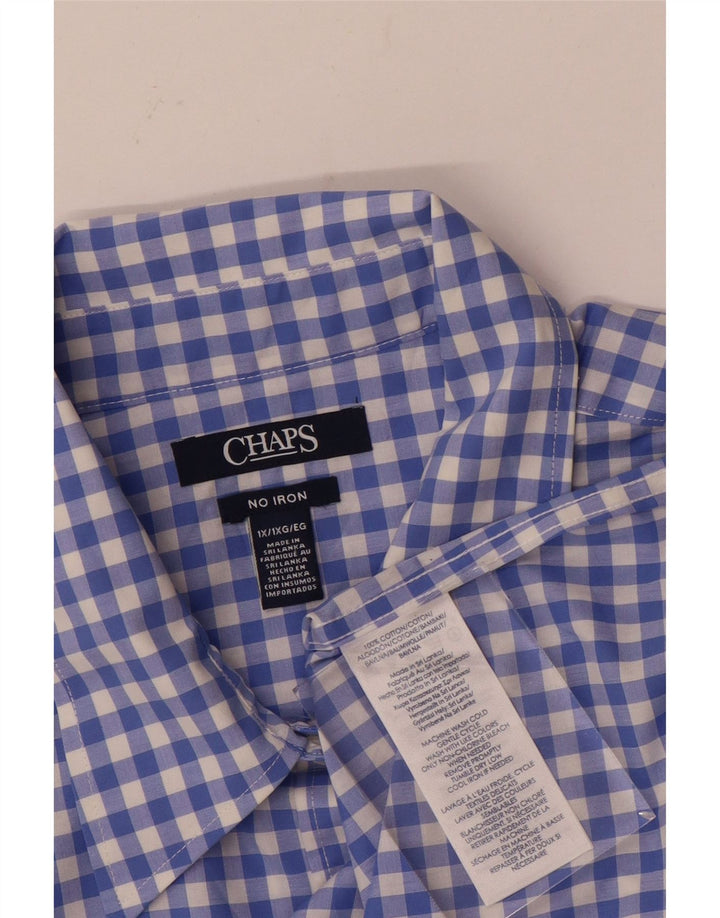 Chaps Damenhemd UK 18 XL, blaue Gingham-Baumwolle