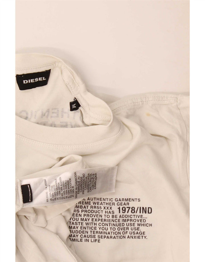 Diesel Herren-T-Shirt mit Grafik, mittelweiße Baumwolle