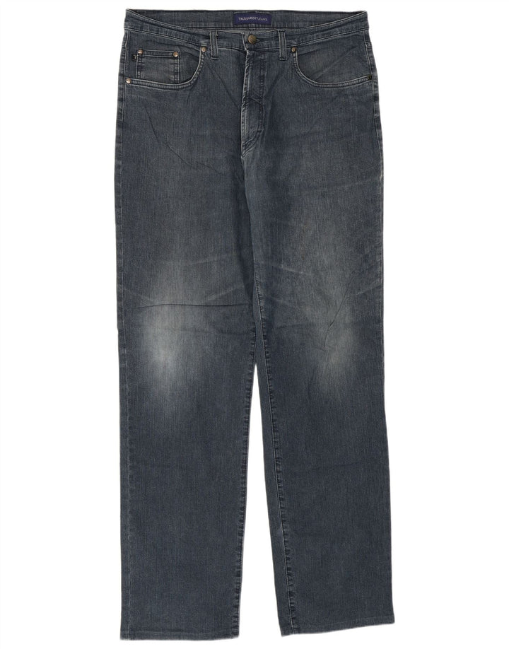 Trussardi Herren Straight Jeans W38 L34 Blau