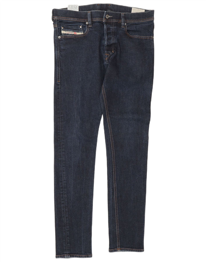 DIESEL Herren Skinny Jeans W32 L32 Marineblaue Baumwolle