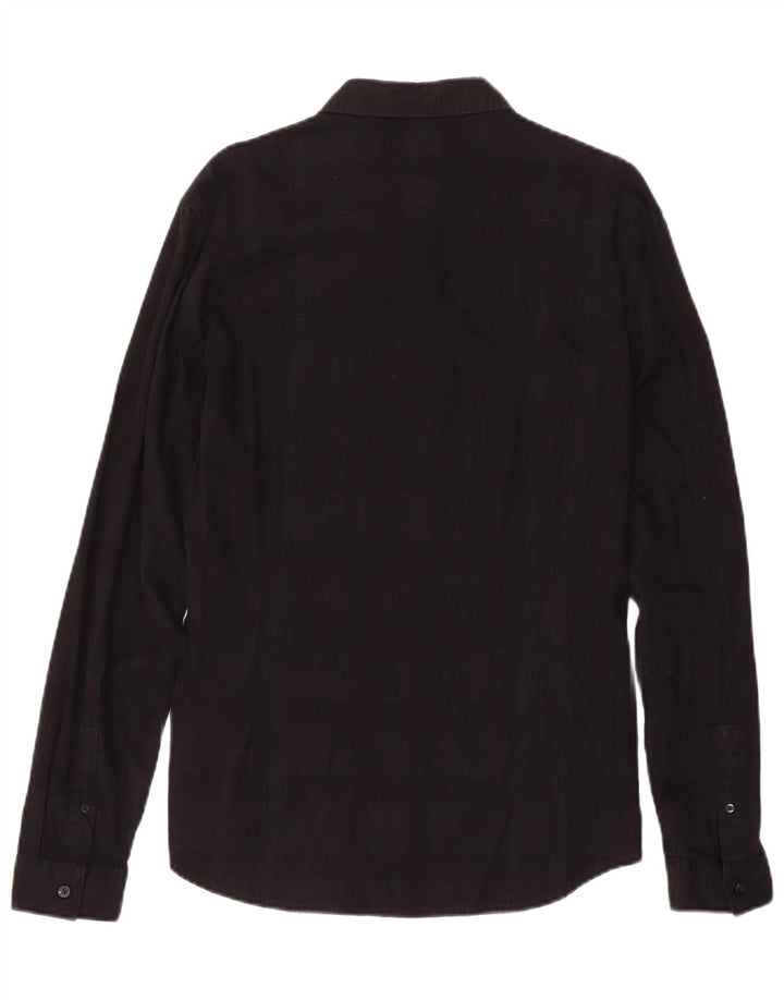 Guess Slim-Fit-Hemd für Herren, groß, schwarz, kariert, Baumwolle