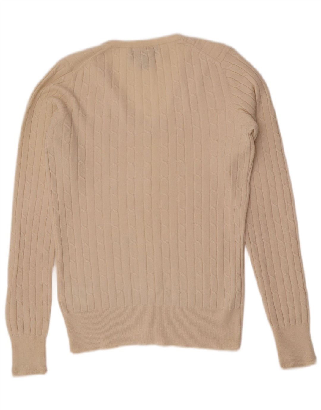 Gant Damen-Pullover mit V-Ausschnitt, UK 14, Größe L, cremefarbene Wolle